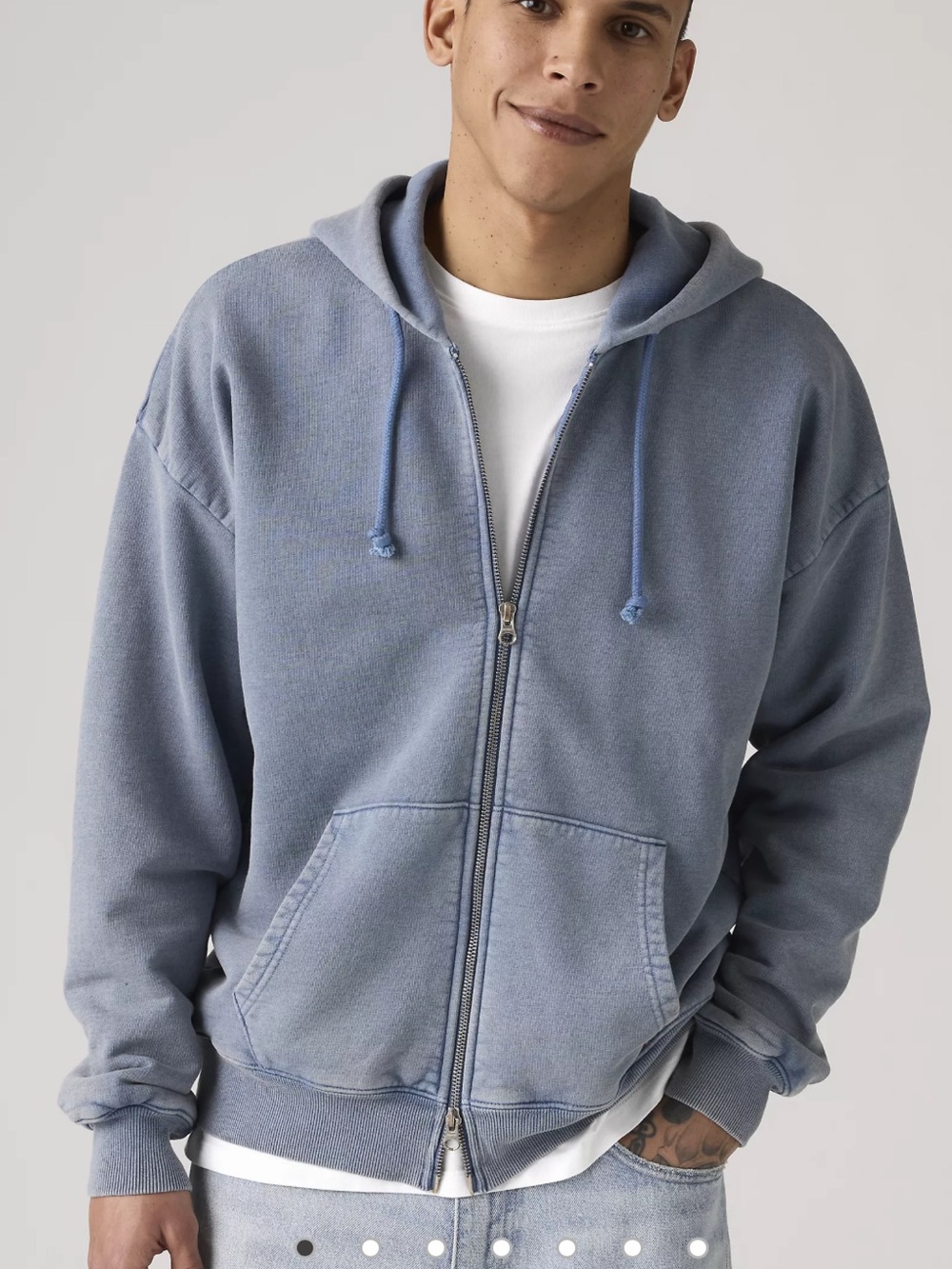 Levi’s grunge wash arcana 100% cotton lined zip hoodie